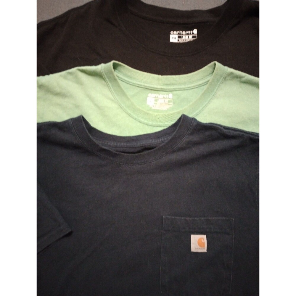Carhartt Mens Multicolor Loose Fit Short Sleeve Pocket T-Shirt Size 2XL Lot Of 3 - Picture 2 of 5